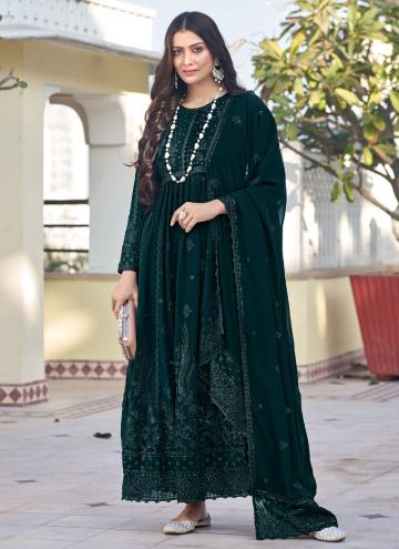 Adorable Rama Georgette Embroidered Trendy Salwar Suit