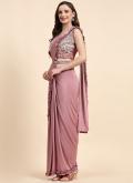 Adorable Rose Pink Imported Border Classic Designer Saree - 2