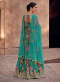 Alluring Green Georgette Embroidered Readymade Designer Gown for Ceremonial - 2