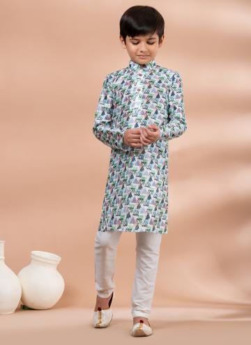 Alluring Multi Colour Fancy Fabric Digital Print Kurta Pyjama for Engagement