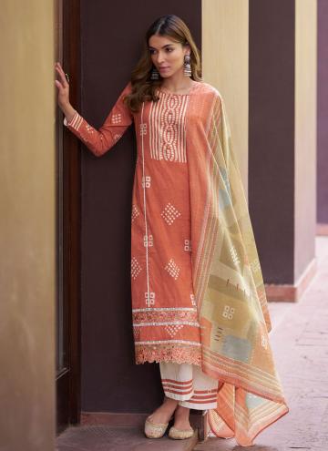 Alluring Peach Cotton  Digital Print Salwar Suit f
