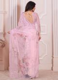 Alluring Pink Organza Digital Print Classic Designer Saree for Ceremonial - 2