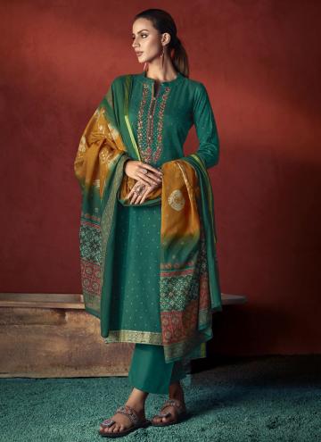 Alluring Rama Viscose Embroidered Salwar Suit