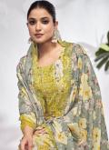 Alluring Sea Green Cotton  Digital Print Trendy Salwar Kameez for Ceremonial - 1