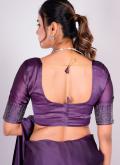 Alluring Swarovski Rangoli Purple Designer Saree - 4
