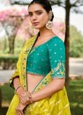 Alluring Yellow Georgette Embroidered Lehenga Choli for Engagement - 1