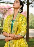 Alluring Yellow Georgette Embroidered Lehenga Choli for Engagement - 3