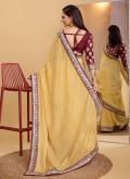 Alluring Yellow Organza Embroidered Contemporary Saree - 2