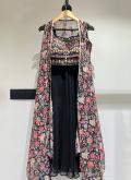 Amazing Black Georgette Embroidered Readymade Designer Salwar Suit - 4