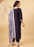 Amazing Cord Vichitra Silk Wine Salwar Suit - 1