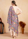 Amazing Cream Silk Embroidered Salwar Suit - 1
