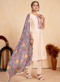 Amazing Cream Silk Embroidered Salwar Suit - 2