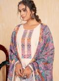 Amazing Cream Silk Embroidered Salwar Suit - 3