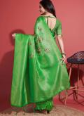 Amazing Green Silk Digital Print Trendy Saree - 2