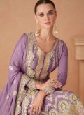 Amazing Lavender Chinon Embroidered Trendy Salwar Kameez - 1