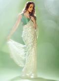 Amazing Malaika Arora Khan Green Georgette Sequins Work Classic Designer Saree - 2