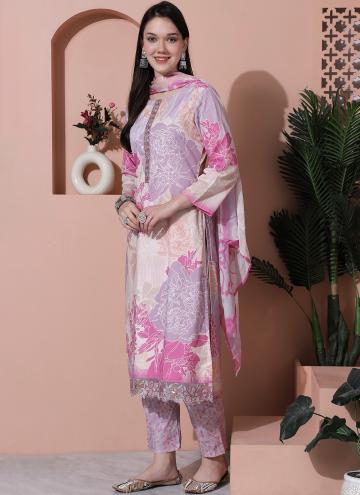 Amazing Pink Cotton  Digital Print Trendy Salwar Kameez