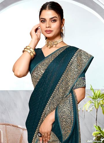 Art Silk Classic Designer Saree in Morpeach Enhanced with Embroidered