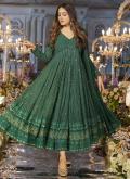 Attractive Embroidered Faux Georgette Green Readymade Designer Gown - 2