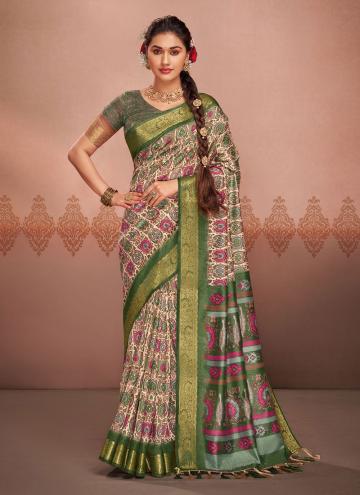Attractive Printed Silk Multi Colour Classic Designer Saree