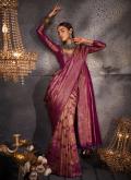 Attractive Purple Kanjivaram Silk Woven Trendy Saree - 1