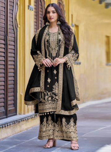 Bead Chinon Black Trendy Pakistani Salwar Suit