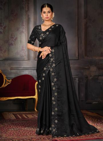 Beautiful Black Georgette Embroidered Classic Desi