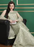 Beautiful Cord Net Green Salwar Suit - 1