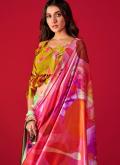Beautiful Digital Print Pure Crepe Multi Colour Trendy Saree - 2