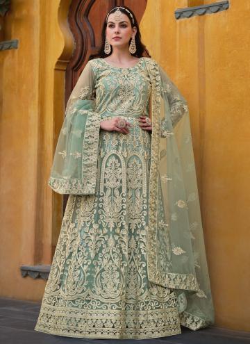 Beautiful Green Net Embroidered Trendy Salwar Kame