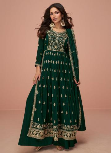 Beautiful Green Silk Embroidered Salwar Suit for Ceremonial