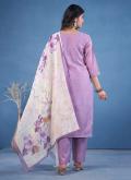 Beautiful Lavender Chanderi Embroidered Trendy Salwar Kameez - 2