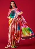 Beautiful Multi Colour Pure Crepe Digital Print Classic Designer Saree - 1