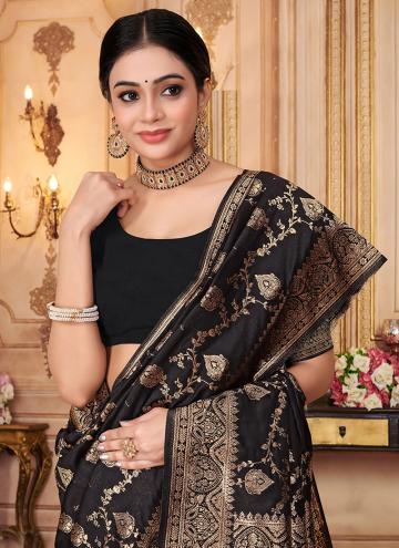 Beautiful Woven Banarasi Black Contemporary Saree
