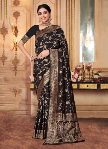 Beautiful Woven Banarasi Black Contemporary Saree