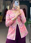 Beautiful Woven Jacquard Silk Purple Trendy Salwar Suit - 2