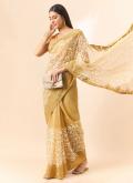 Beige Organza Embroidered Trendy Saree for Ceremonial - 3