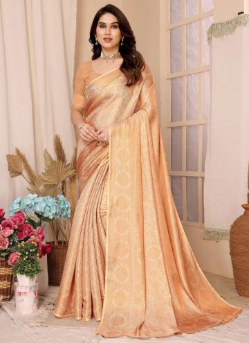 Beige Trendy Saree in Kanjivaram Silk with Woven
