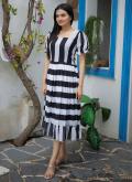 Black and White Faux Georgette Digital Print Casual Kurti for Casual - 1