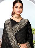 Black Classic Designer Saree in Art Silk with Embroidered - 1