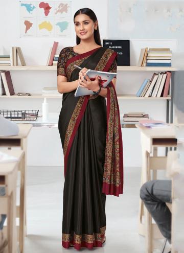 Black color Crepe Silk Classic Designer Saree with