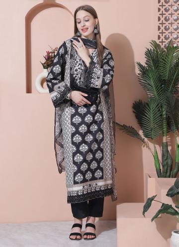 Black color Digital Print Cotton  Designer Salwar Kameez