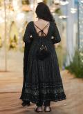 Black color Embroidered Faux Georgette Gown - 1