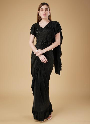 Black color Sequins Work Imported Classic Designer Saree