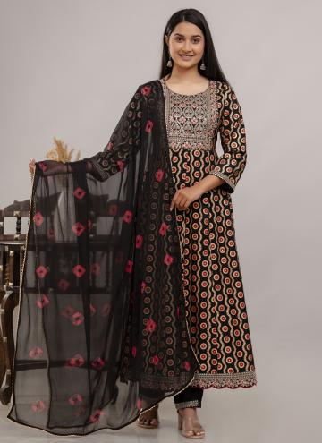 Black Cotton  Embroidered Salwar Suit