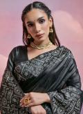 Black Handloom Silk Woven Contemporary Saree - 2