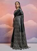 Black Handloom Silk Woven Contemporary Saree - 3
