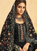 Black Organza Embroidered Salwar Suit for Ceremonial - 1