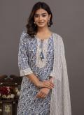 Blue color Cotton  Salwar Suit with Digital Print - 1