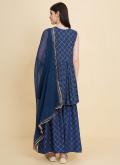 Blue color Printed Cotton  Salwar Suit - 1